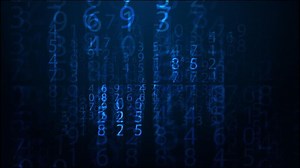 Numbers scrolling across the screen. Loop