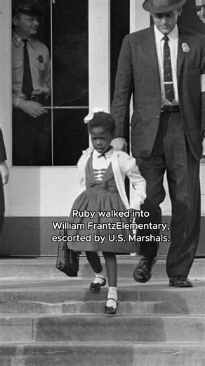 Rose In History on Instagram: "Ruby Bridges became one of the first Black children to break racial segregation in the American South when she was just 6 years old, on November 8, 1960. Despite the federal court ruling Brown v. Board of Education (1954), many schools in New Orleans were still segregated. After passing a series of tests, Ruby was admitted to William Frantz Elementary School. On her first day, an angry crowd gathered in front of the building to stop her from entering. Because of th