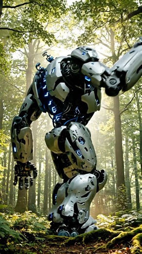 Giant Robot Walking in the Forest 🤖🌲 | AI Future Scene