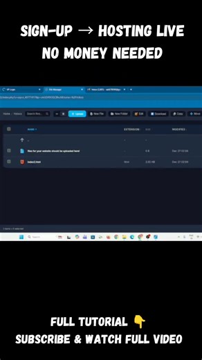 How to Get a FREE Website (Domain + Hosting) in 2026 😳#FreeWebsite #Shorts #freehosting #freedomain