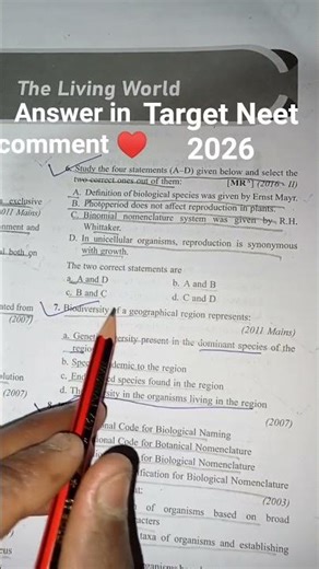 Neet pyq biology(The Living World)#neet #motivational #future doctors #neet pyq#biology #successmind