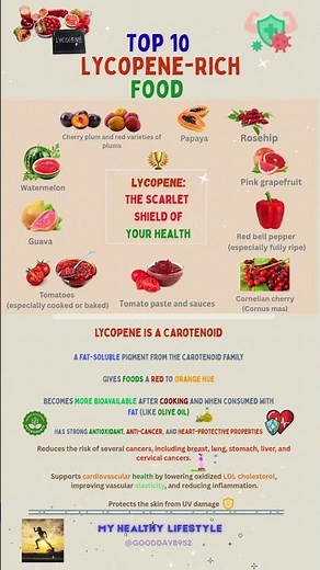 🏆Top 10 Lycopene-Rich Foods🍅 - Protectors of your health❤️