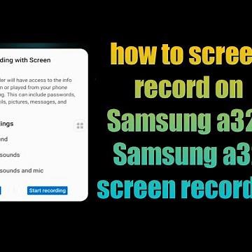 how to screen record on Samsung a32 | Samsung a32 screen recorder