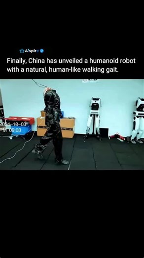 Aispire on Instagram: "China has unveiled a humanoid robot with a natural, human-like walking gait. China has made a significant leap in robotics with the introduction of a humanoid robot that mimics human walking. This advanced robot showcases a fluid, natural gait, bringing us closer to seamless human-robot interaction. The development highlights China's commitment to pushing the boundaries of AI and robotics. As technology evolves, humanoid robots could play a pivotal role in various industri