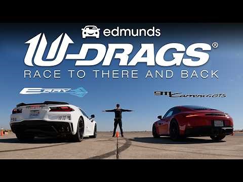 U-DRAG RACE: Corvette E-Ray vs. Porsche 911 GTS T-Hybrid | Handling, Quarter Mile & More