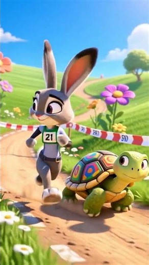 Rabbit vs Turtle Race 🐰🐢 | Classic Story in Cute Cartoon Short