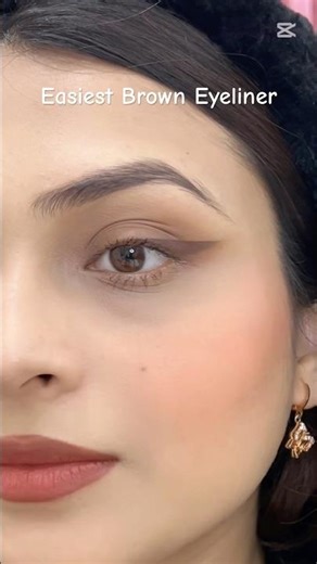 Brown eyeliner hack for brown eyes #makeupforbeginners #eyelinertutorial #browneyes