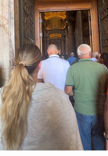 2025 is a Jubilee year which happens every 25 years. During a Jubilee year, the Holy Doors at St. Peter’s Basilica in Vatican City are open for the public to walk through. Jubilee years mark forgiveness, reconciliation and renewal. Truly a once in a lifetime experience!!! 🥹🥹🫣 #holydoor #stpetersbasilica #pope #vaticancity #italy #rome #blessed