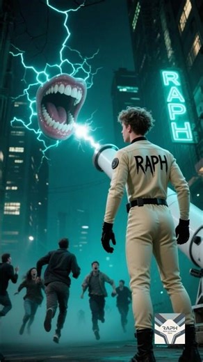 RAPH Superhero Defeats The Floating Mouth With An Electric Cannon