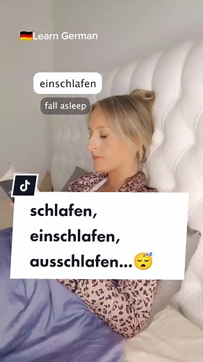 sleep, fall asleep, oversleep, sleep in🇩🇪 in German | #deutschlernen #learngerman #deutsch #germanteacher #deutschlehrerin #lernenmittiktok