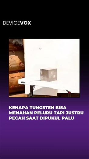 Tungsten dikenal sebagai salah satu logam paling kuat di Bumi. Kekerasannya mencapai 7,5 pada skala Mohs, kekuatan tariknya sekitar 1510 MPa, dan titik leburnya sangat ekstrem. Saat peluru melaju dengan kecepatan ratusan meter per detik, tekanan di titik tumbukan bisa mencapai puluhan gigapascal. Dalam kondisi ini, struktur kristal tungsten mampu menyerap energi lewat deformasi plastis di skala mikro, sehingga proyektil bisa dihentikan. Namun sifat kuat ini punya sisi lain. Tungsten hampir tidak