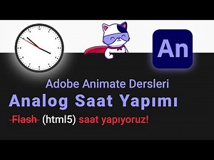 Adobe Animate ile Analog Saat Yapımı - Html5 Canvas, CreateJs