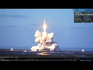 SpaceX Falcon heavy rocket blasts off from Florida in debut test flight