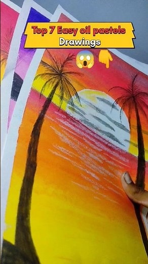 Top 7 Easy Oil Pastel 😱 🌅 Scenery Drawings | Beautiful Landscape Art for Beginners