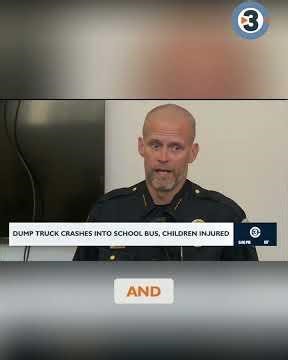 Dump Truck Slams School Bus! Children Injured #shorts