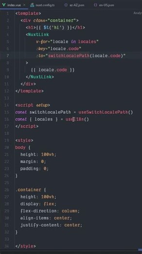 How to create a language swithcer in Nuxt 3 #shorts