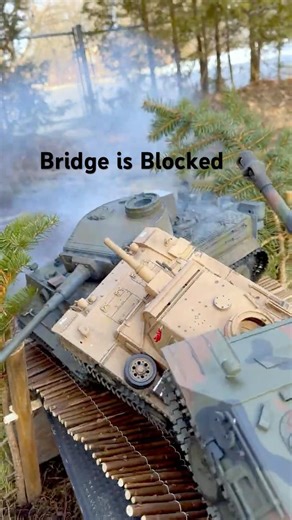 Battle Damaged Tiger Blocking the Bridge #rctank #ww2