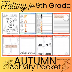 9th Grade Fall Activity Packet, Welcome Autumn Book, Fun No Prep Brain Break