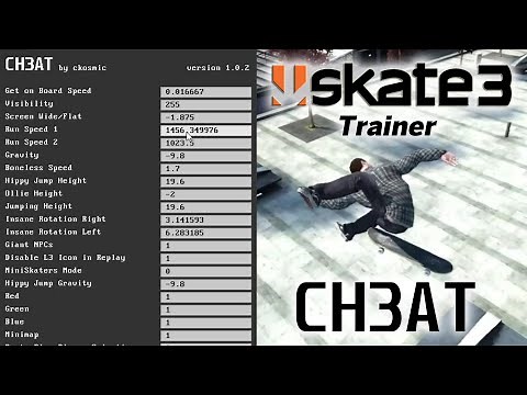 CH3AT - Skate 3 Cheat Menu (Trainer for RPCS3)