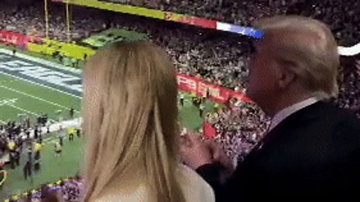 President Trump and daughter Ivanka take in the crowd at Super Bowl LIX