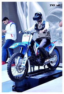 Early bird enthusiast on Day 1 at the TVS Racing Aces zone at the Auto Expo 2018. #ReadyToIgnite #AutoExpo2018 Know more about this super exciting gaming experience right here - https://goo.gl/VWvN8q | TVS Motor Company