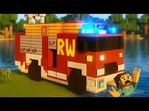 Minecraft Feuerwehr RW mit Schlauchboot bauen – Einfaches Tutorial!