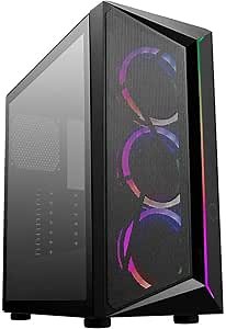 Cooler Master CMP 510 ATX Mid-Tower with Mesh Intakes, ARGB Edge Strip, Tempered Glass Side Panel, Triple 120mm ARGB Lighting Fans