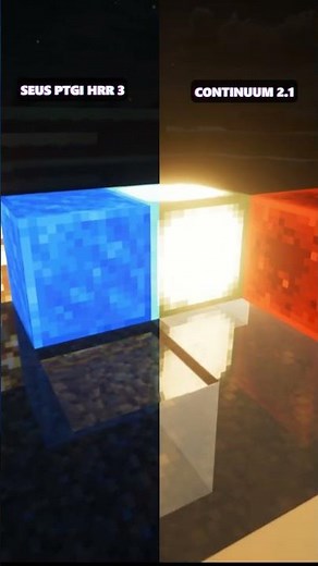 GLOW BLOCK CONTINUUM 2.1 vs SEUS PTGI HRR 3 | #shorts #minecraft #minecraftshaders