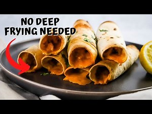 Crispy CHICKEN TAQUITOS (without all that oil!) | It's so easy!