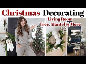 NEW CHRISTMAS Decorate With Me 2022 / Living Room Holiday Decor Ideas, Christmas Mantel & More