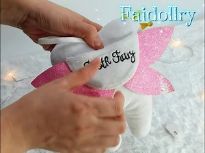 Tooth Fairy,Tooth Fairy Pillow with Shiny Wings,Tooth Fairy Pillow for GirlsTooth Pillow,Tooth Fairy Gift,Tooth Decor,Tooth Fairy Doll,Tooth Fairy Bag Keepsake (Pink wings)