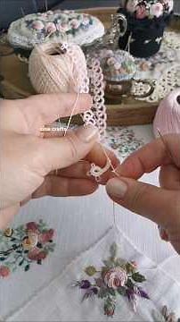 FRIVOLITE ON THE NEEDLE #frivolite #tatting #tattinglace #fyp #crochet #needlelace