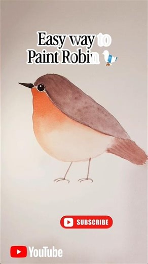 🐤Robin#art#trending#trendingshorts #painting#watercolor#artshorts#watercolortutorial#viral#ytshorts