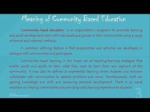 Community Based Education