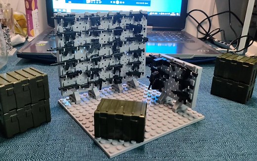 乐高第三方军事武器墙moc场景展示