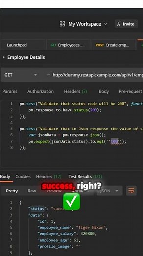 JSON Response & Assert Values in Postman