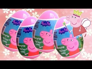 4 Peppa Pig Surprise Eggs Unboxing - Kidstvsongs Toy Review