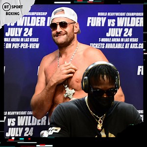 Is Tyson Fury living rent free in Deontay Wilder's mind? With one month to go until #FuryWilder3, let's look at the highlights from their last press conference 🍿 | TNT Sports Football