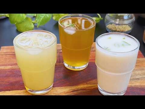 ఈ మండే ఎండలనుండి ఉపశమనం కోసం 3 రకాల Summer Drinks at Home in Telugu| Sharbat Recipes| Masala Majjiga