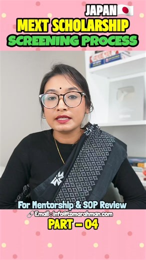 MEXT scholarship screening process. MEXT scholarship. Visit my website: https://tomarahman.com/reviews/ For mentorship, and SOP review details 🔗Email : info@tomarahman.com #TomaRahman #StudyAbroad #studyincanada #CanadianJourney #facebook #scholarship #immigratetocanada #internationalstudentsincanada #internationalstudent #canadavisa #canadaimmigration #internationalstudents | Toma Rahman