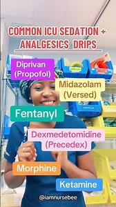 Common ICU sedation Drips #icucare #nursingtips #nursingschool #studentnurse #criticalcare