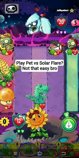Pet Deck vs Solar Flare? #pvz #pvzgameplay #pvzmobile #plantsvszombies #pvzheroesgameplay