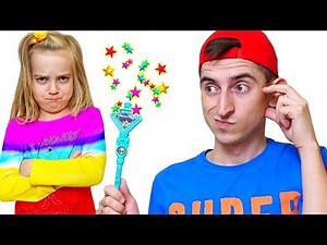 Girl plays with magic wand