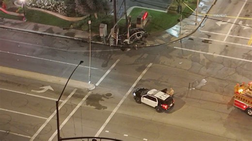 Fiery crash kills off-duty LAPD officer; DUI suspect arrested after driving through scene