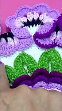 33 How to crochet FLOWER #51 with leaves step by step for table runners and mats