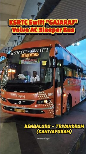 💢 KERALA KSRTC GAJARAJ VOLVO Bus Vlog 💥 | 🚍 BENGALURU to NAGERCOIL AC Sleeper Journey | AG TraVlogs