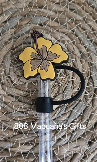 Hawaii Edition Hibiscus Flower Straw Topper - Etsy