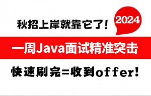 一周Java面试精准突击！秋招上岸就靠它了！快速刷完=收到offer！【马士兵】