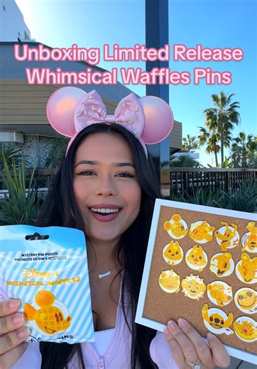 Decided to test my luck and grabbed a sealed Whimsical Waffles mystery bag from eBay 🤞🏼 These limited release pins came out back in 2023 and after trading for almost the entire set, I figured it was time to see if the last two I’m missing were hiding in here. I wish they would release another set of these, they are PRESH! 🫶🏼✨ #disneypins #disney #tiktokdisney #pincollector #disneypintrading