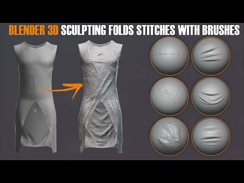 Blender sculpting folds. Realistic cloth (fabric) sculpting in Blender. #blender #tutorial #3d